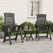 vidaXL Reclining Chair Outdoor Folding Armchair Garden Furniture 2 Pcs PP